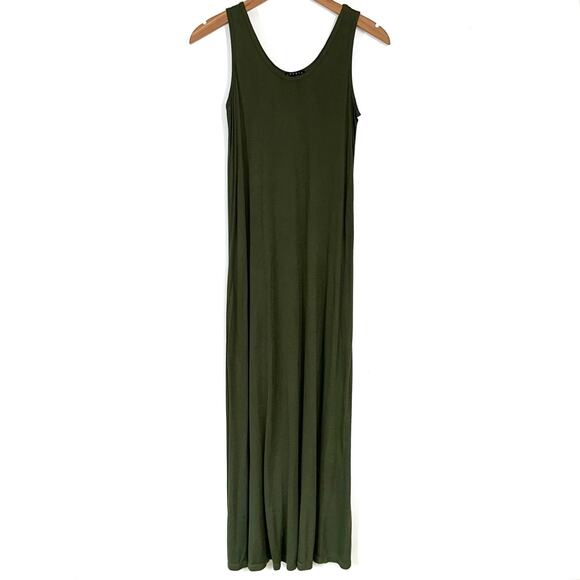 Theory Scoop Neck Glemma Heart Rayon Sleeveless  Maxi Dress Size Small - Picture 1 of 13